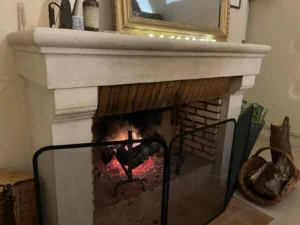 feu dans l'âtre cheminée